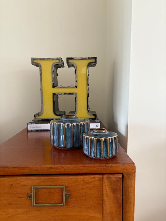 Large Decorative Ceramic Navy Blue Vase | Luxury Home Décor