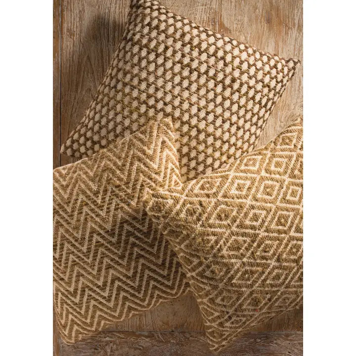 Natural Woven Cushions with Geometric designs | Luxury Home Décor