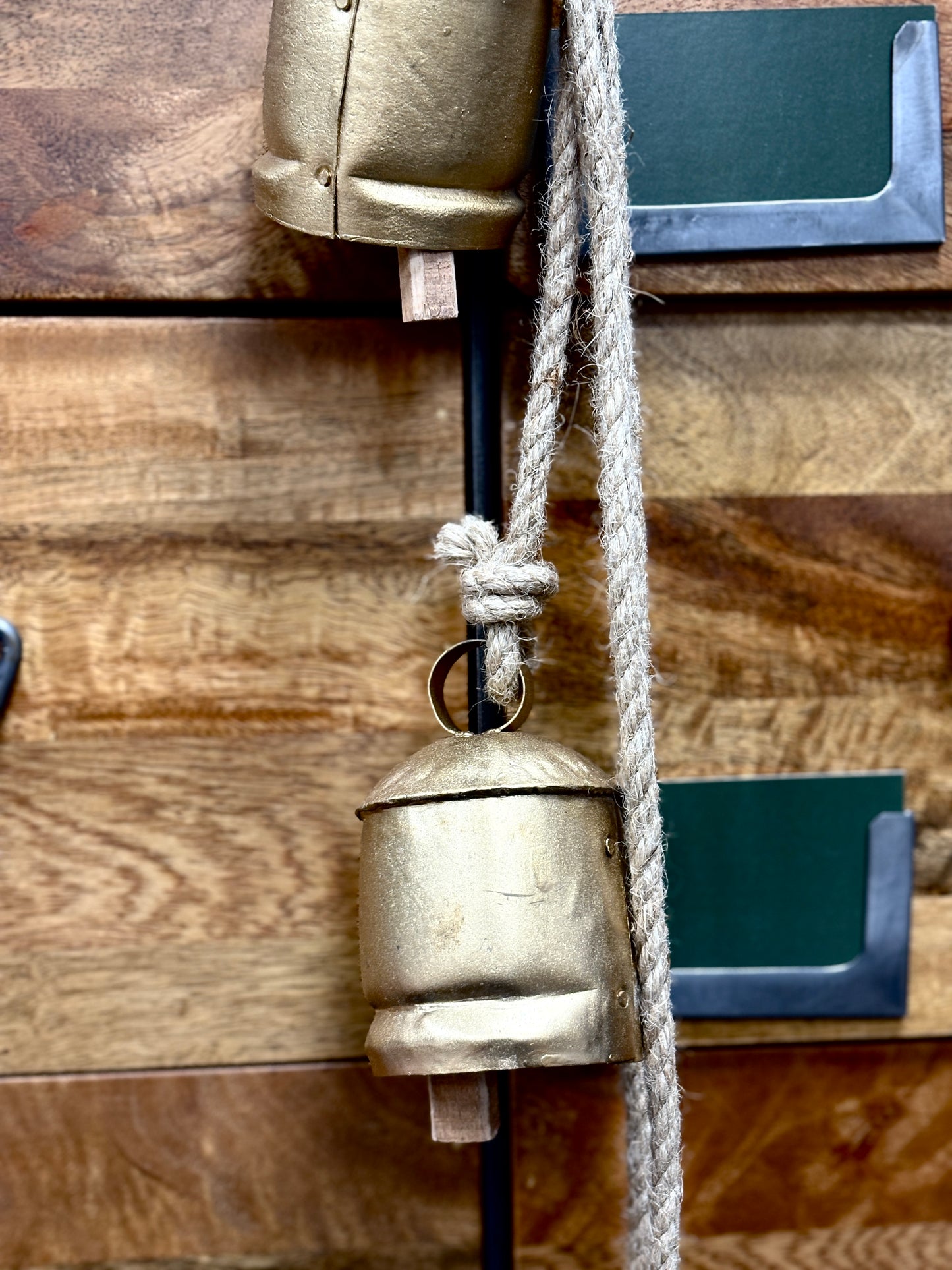 Vintage Bells On Rustic Rope
