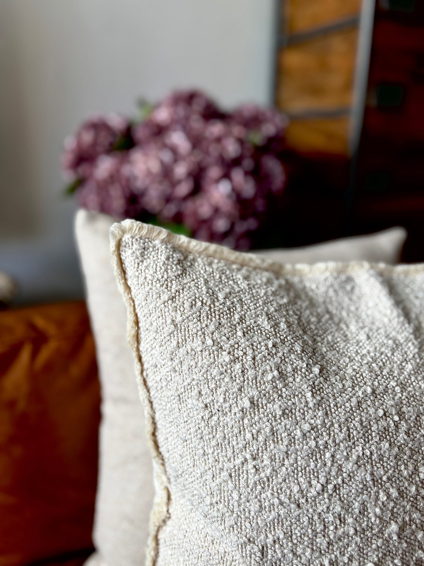 Ecru Boucle Cushion | Luxury Home Décor