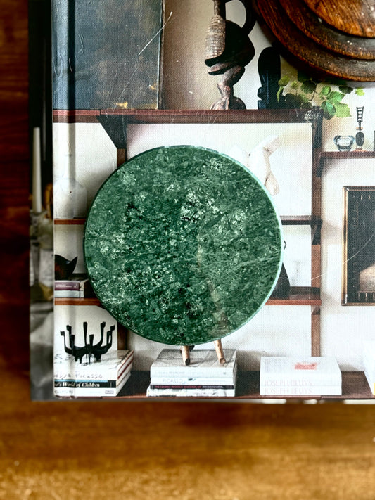 Emerald Marble Round Coaster | Luxury Home Décor