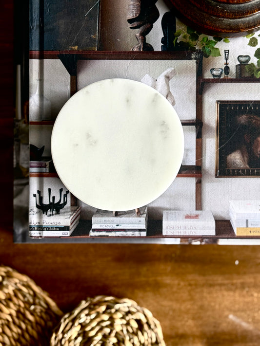Natural Marble Round Coaster | Luxury Home Décor