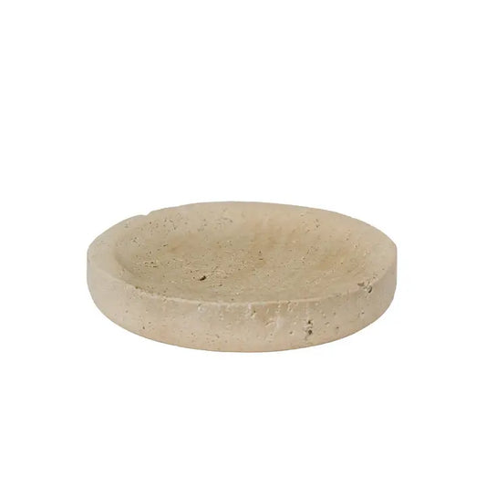 Travertine Trivet ~ Small Shallow Trinket Holder