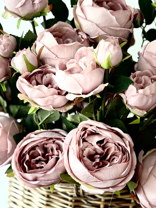 Dirty Pink Garden Rose Spray | Artificial Floral