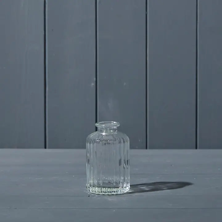 Clear Ribbed Glass Bottle | Luxury Home Décor