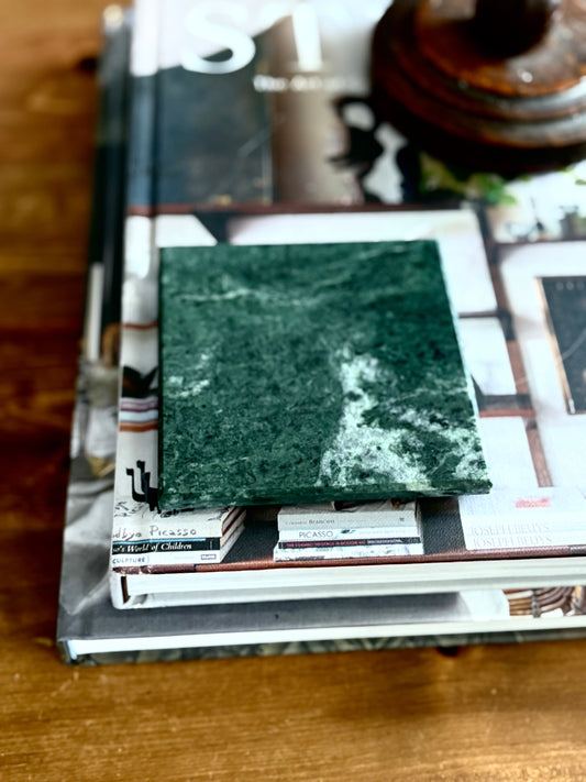 Emerald Marble Square Coaster | Luxury Home Décor