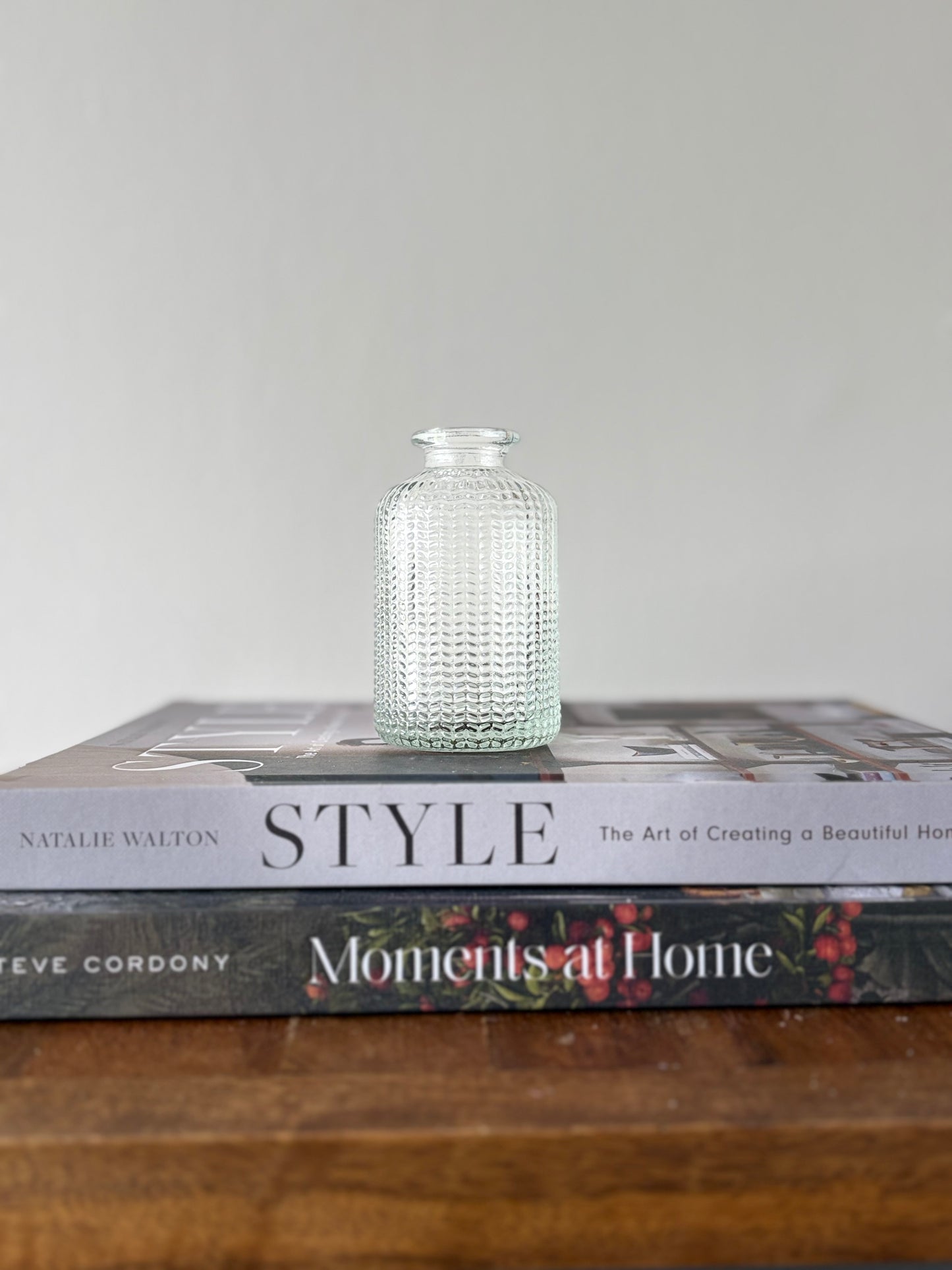 Clear Dimpled Glass Bottle | Luxury Home Décor