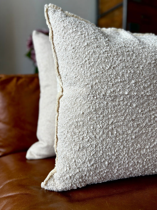 Ecru Boucle Cushion | Luxury Home Décor