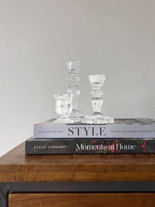 Clear Glass Candle Holder | Luxury Home Décor