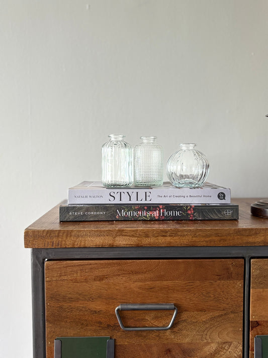 Clear Dimpled Glass Bottle | Luxury Home Décor