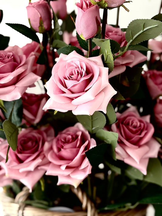 Soft Pink Large Garden Rose Spray | Artificial Floral