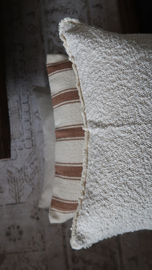 Cream & Brown Stripe Cushion | Luxury Home Décor