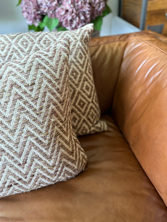 Natural Woven Cushions with Geometric designs | Luxury Home Décor