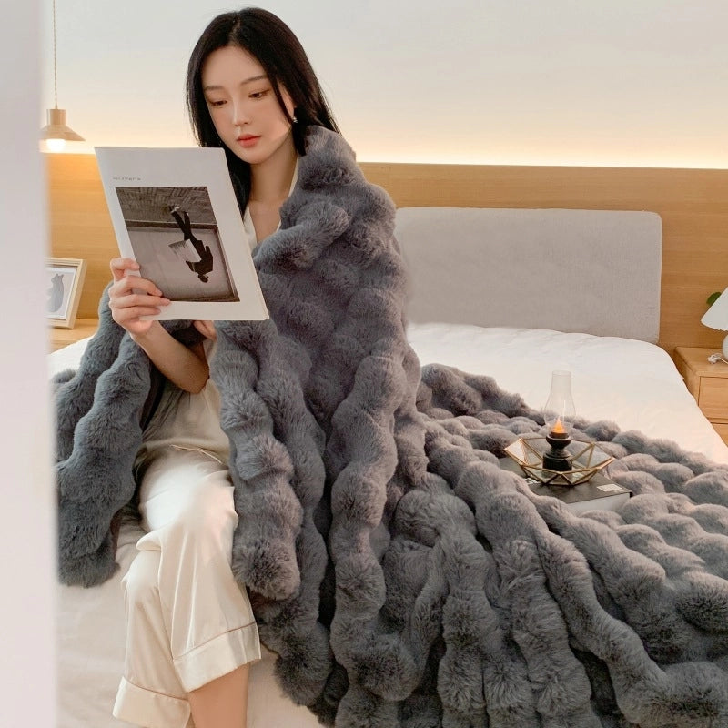 Plush Luxurious Faux Fur Throw Blanket