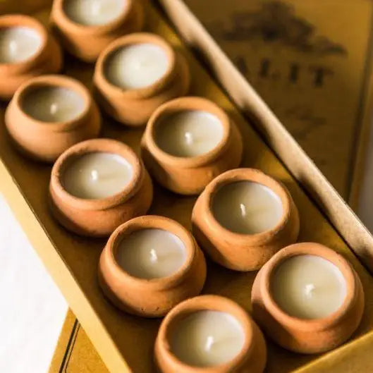 Handmade Terracotta Tea Lights | Luxury Home Décor