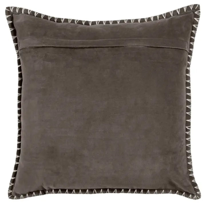 Ochre Stitch Embroidered Cushion | Luxury Home Décor
