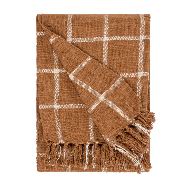 Neutral Gingham Throw | Luxury Home Décor