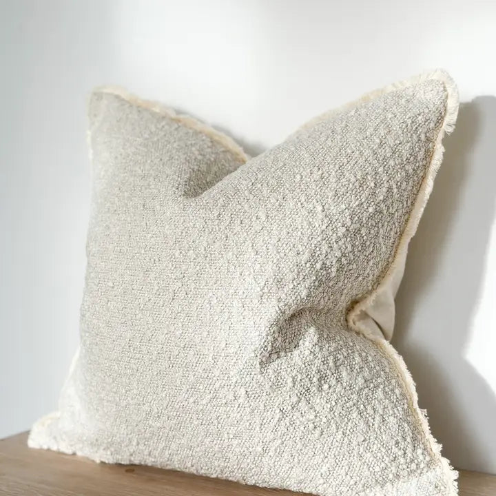 Ecru Boucle Cushion | Luxury Home Décor