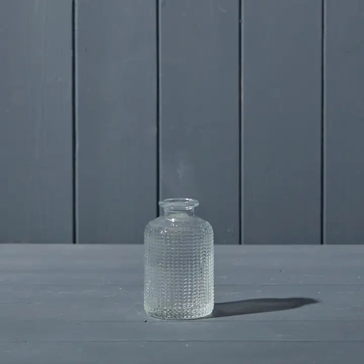 Clear Dimpled Glass Bottle | Luxury Home Décor