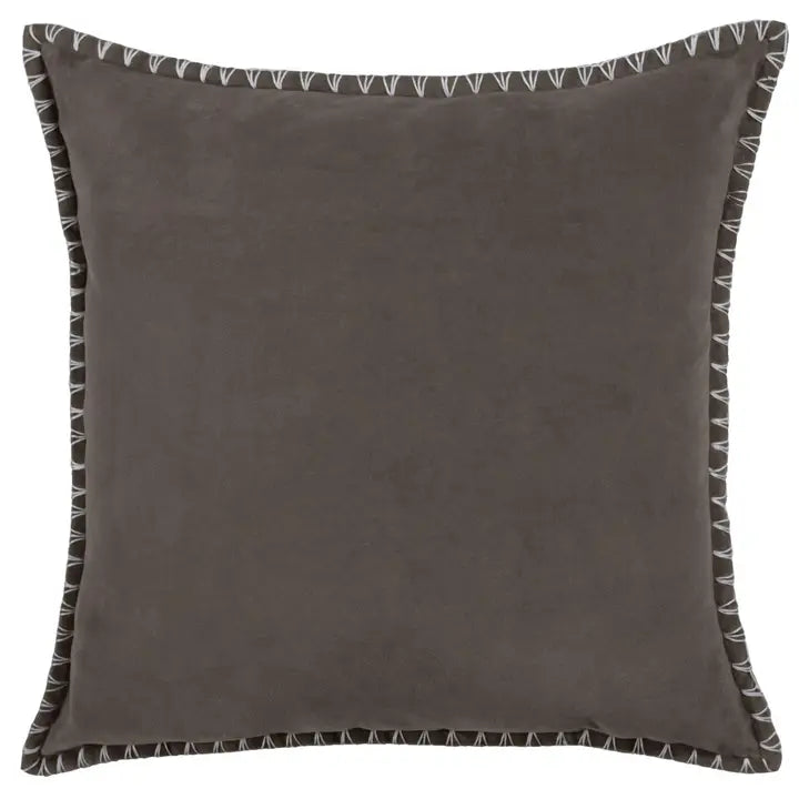 Ochre Stitch Embroidered Cushion | Luxury Home Décor
