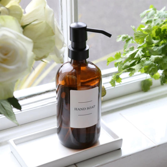 Amber Glass Soap Dispenser | Luxury Home Décor