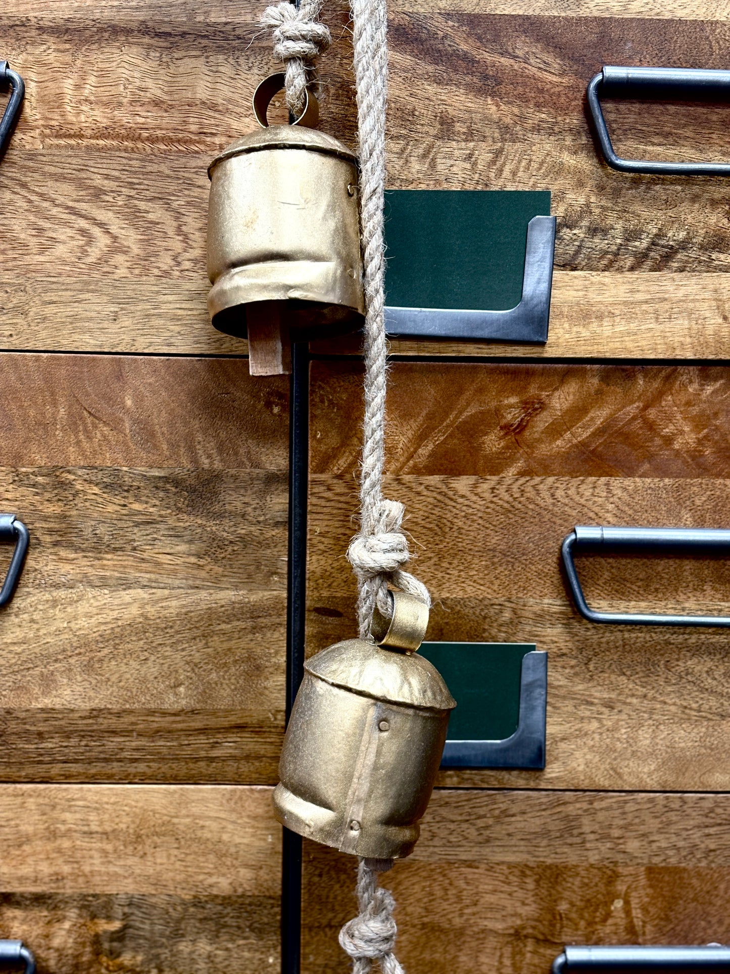 Vintage Bells On Rustic Rope