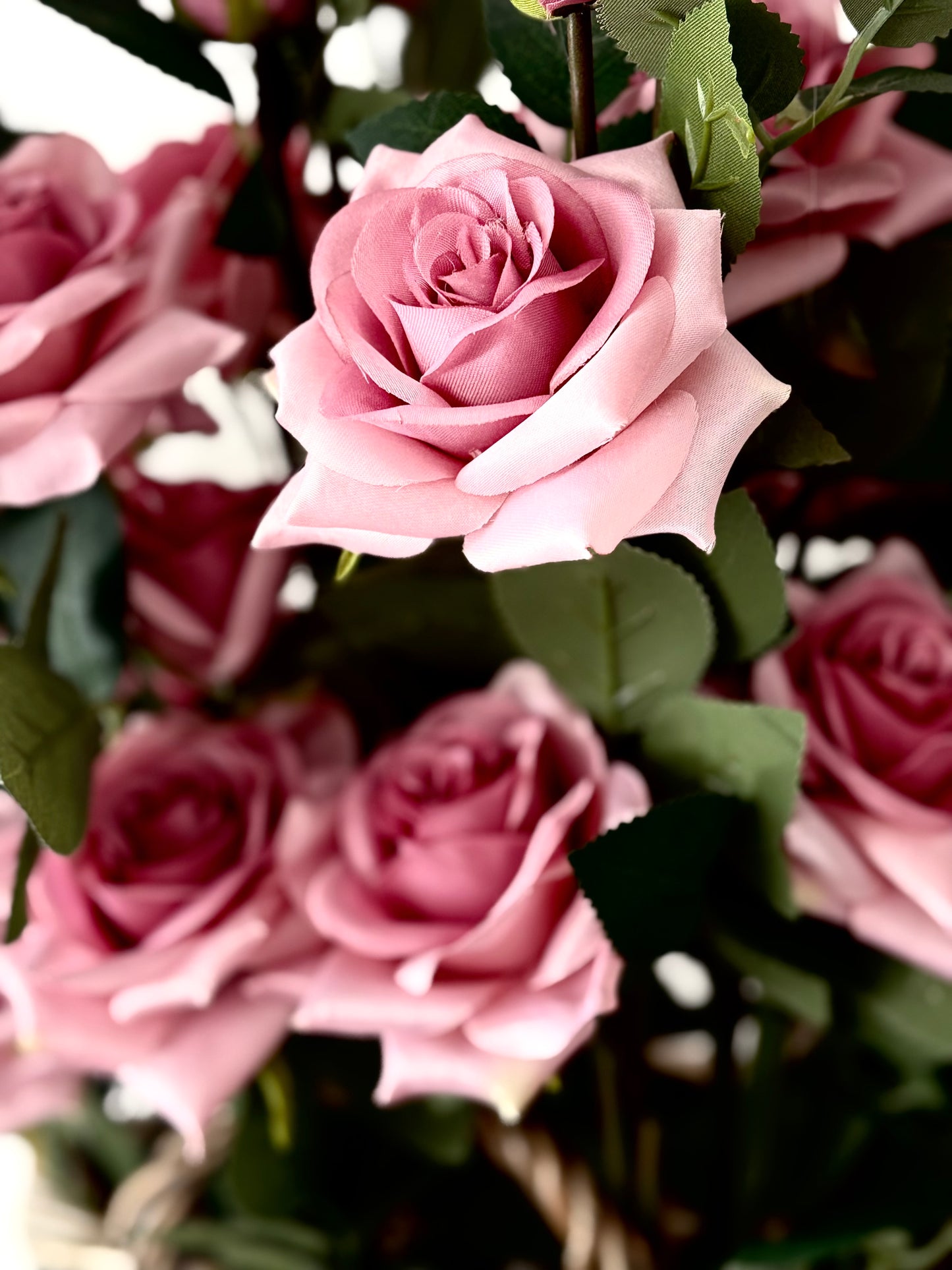 Soft Pink Large Garden Rose Spray | Artificial Floral