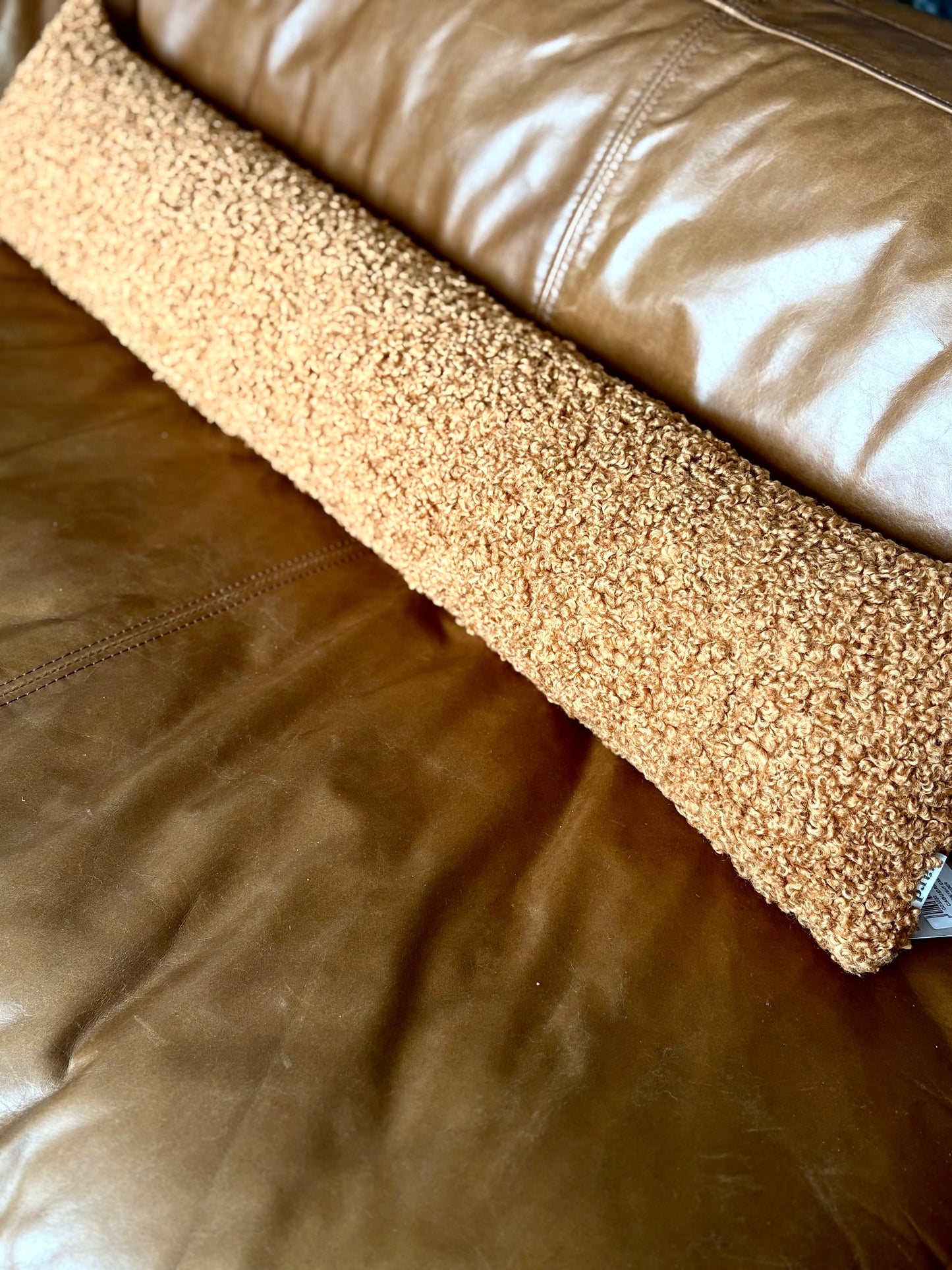 Textured Boucle Bolster in Rust | Luxury Home Décor