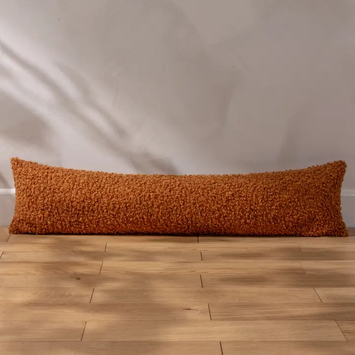 Textured Boucle Bolster in Rust | Luxury Home Décor