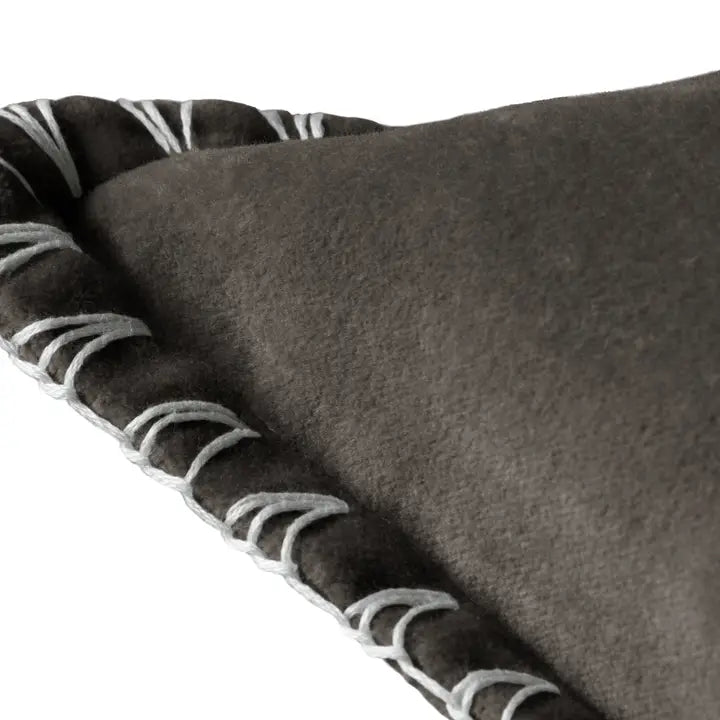 Ochre Stitch Embroidered Cushion | Luxury Home Décor