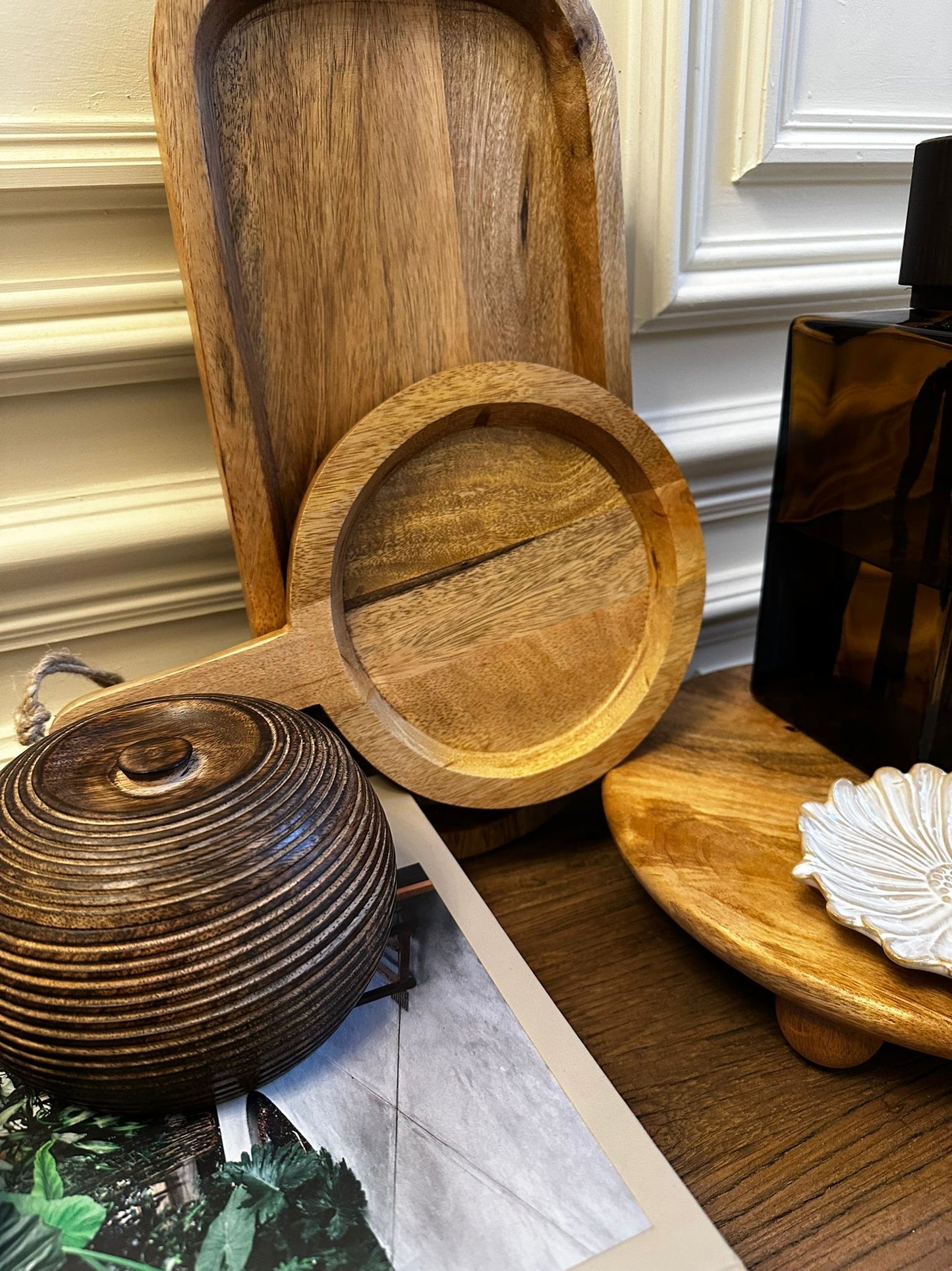 Wooden Candle Plate | Luxury Home Decor