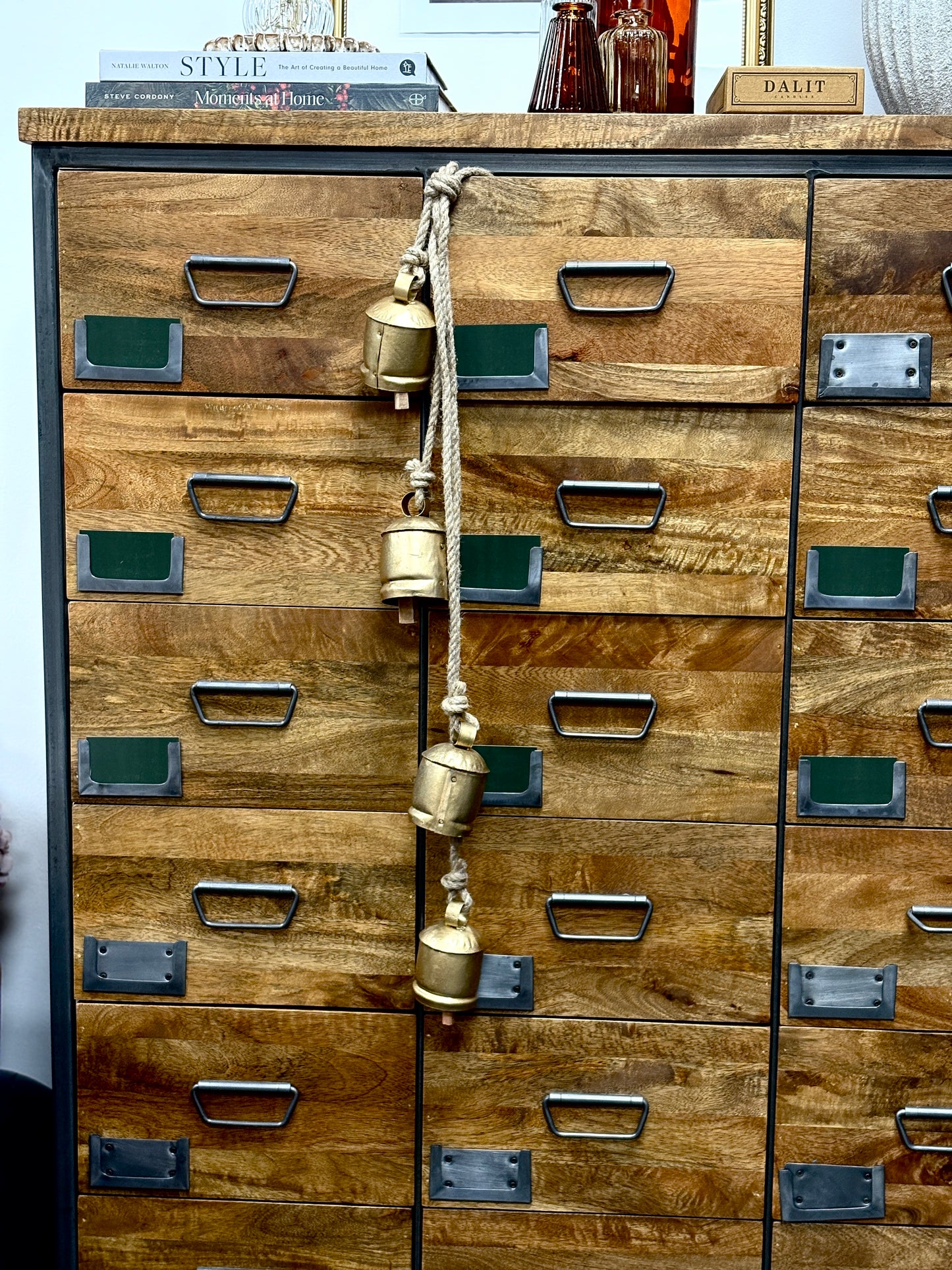 Vintage Bells On Rustic Rope