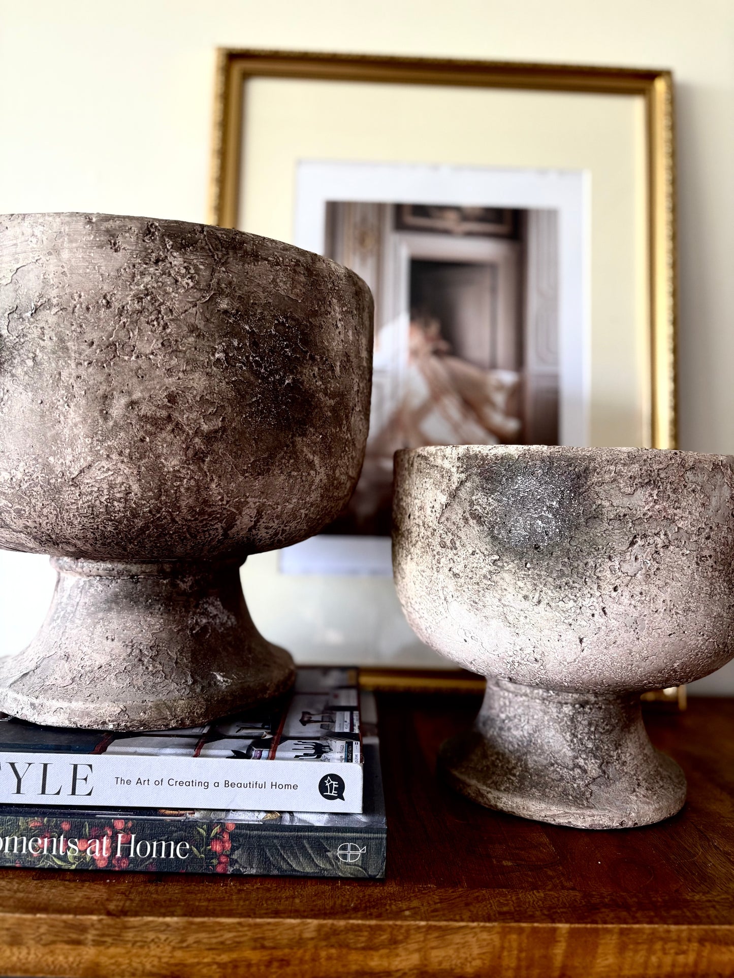 PreLoved Footed Planter | Sandstone Effect (Small)