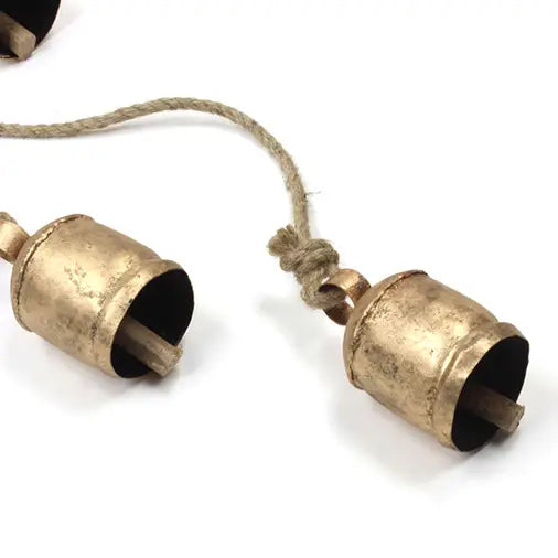 Vintage Bells On Rustic Rope