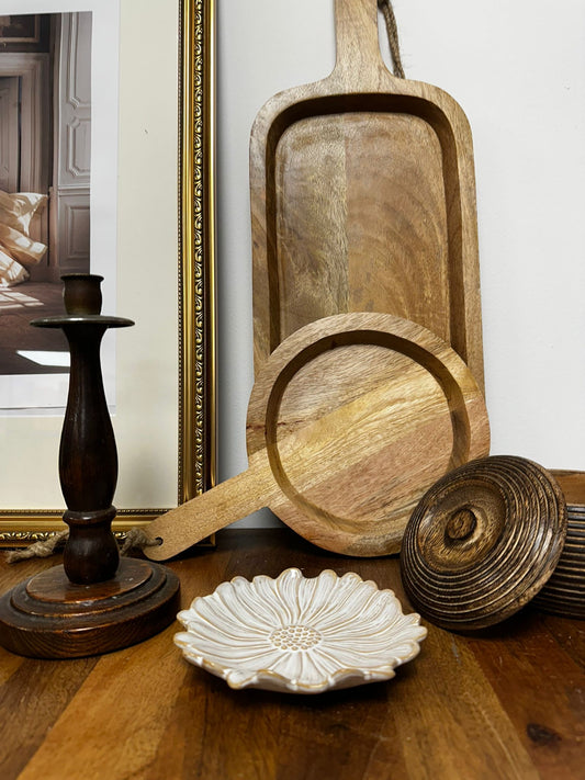 Circular Wooden Serving Board | Luxury Home Decor