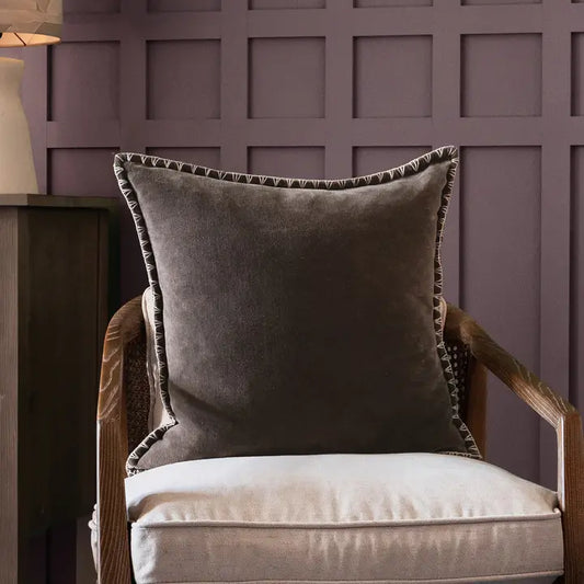 Iron Stitch Embroidered Cushion | Luxury Home Décor