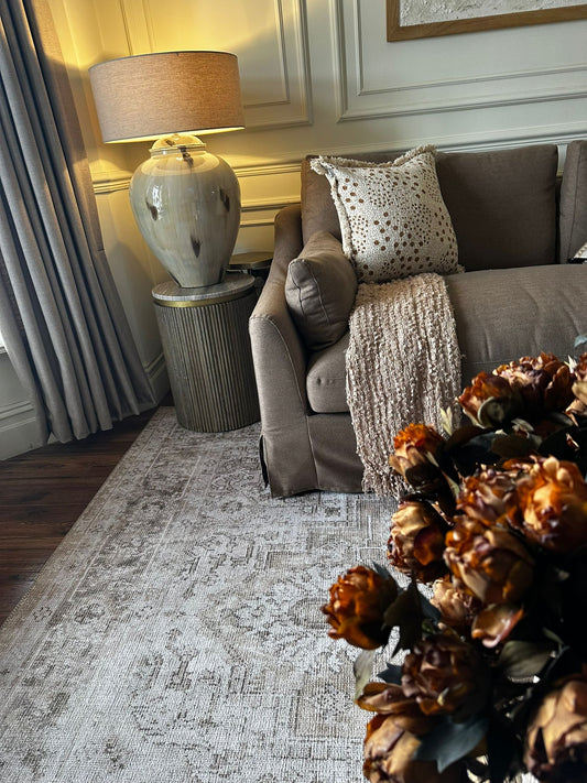 Woven Tasselled Throw in Nude | Luxury Home Décor