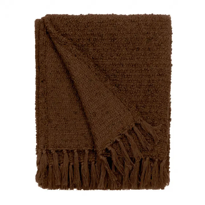 Coffee Bean Boucle Throw | Luxury Home Decor