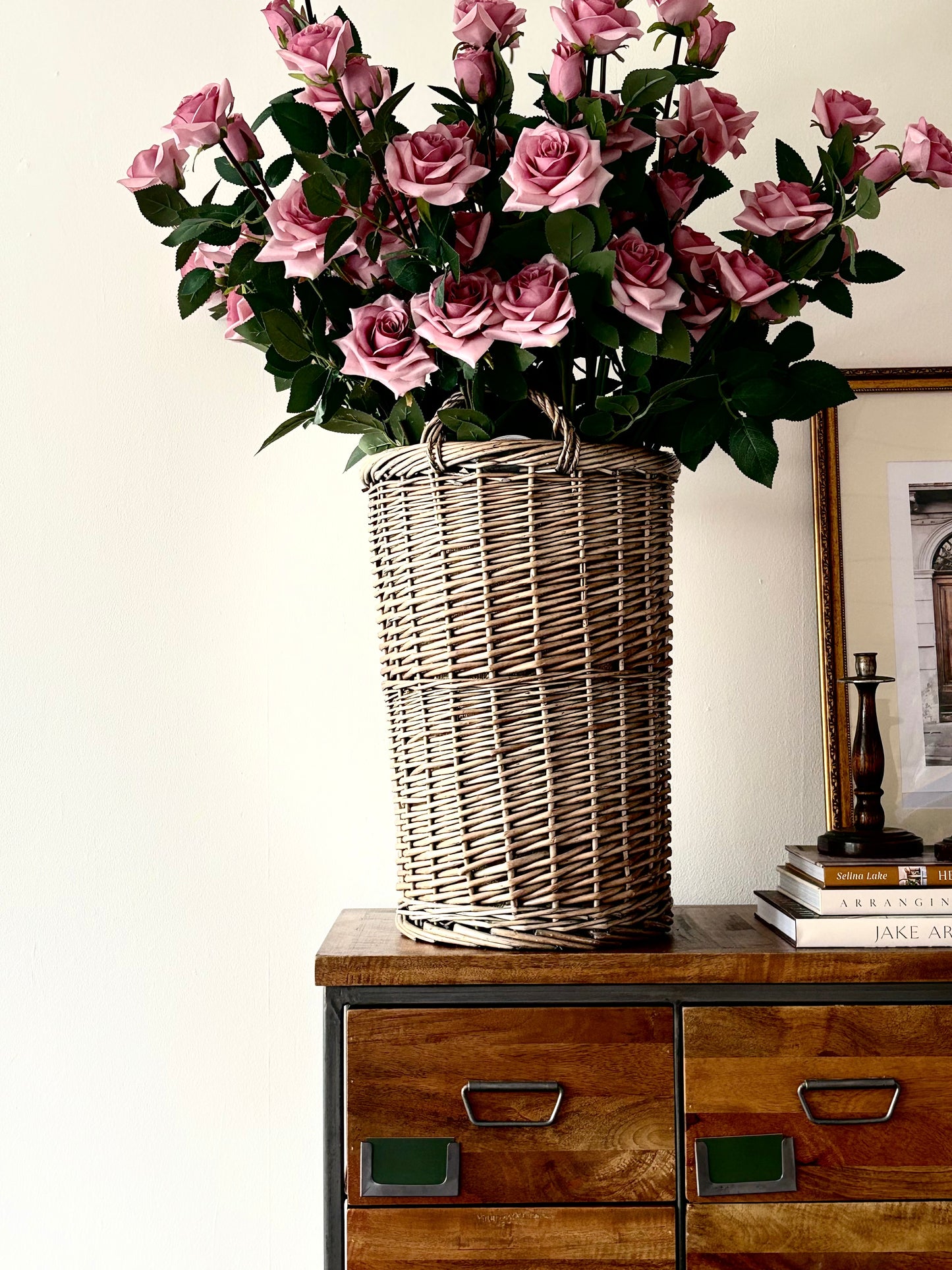 Soft Pink Large Garden Rose Spray | Artificial Floral