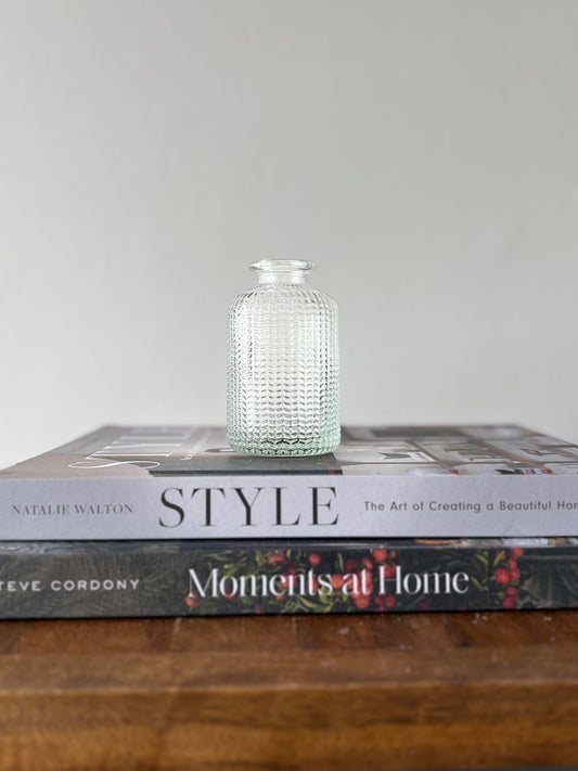 Clear Dimpled Glass Bottle | Luxury Home Décor
