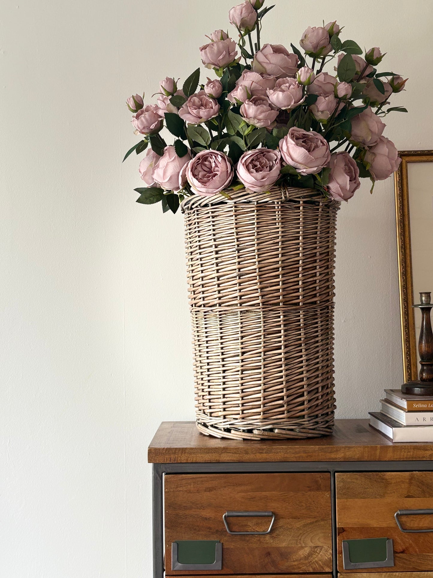 Dirty Pink Garden Rose Spray | Artificial Floral