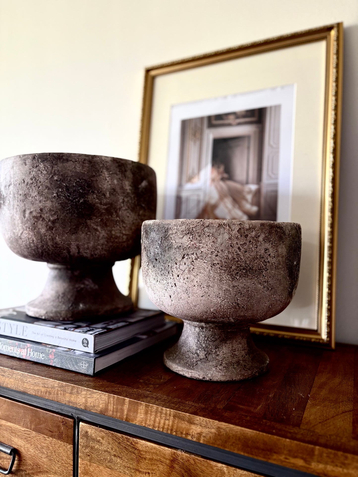 PreLoved Footed Planter | Sandstone Effect (Small)