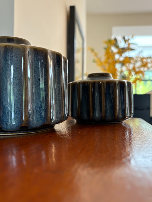 Large Decorative Ceramic Navy Blue Vase | Luxury Home Décor