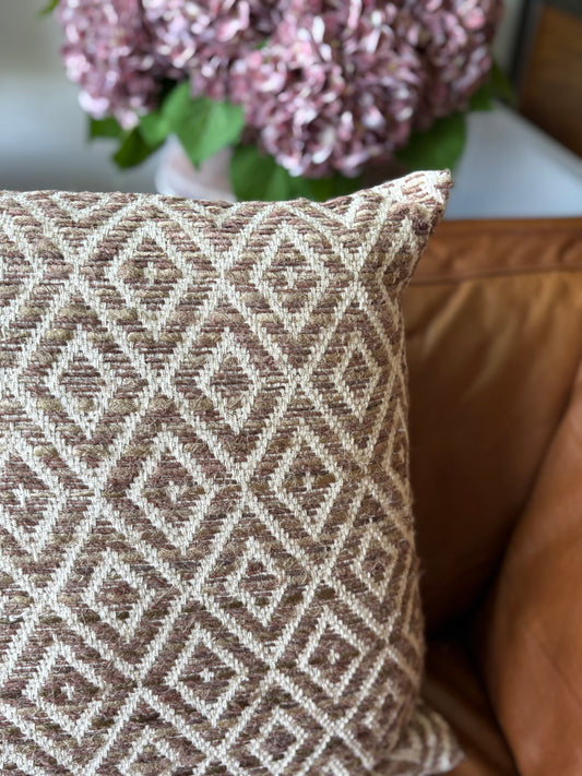 Natural Woven Cushions with Geometric designs | Luxury Home Décor