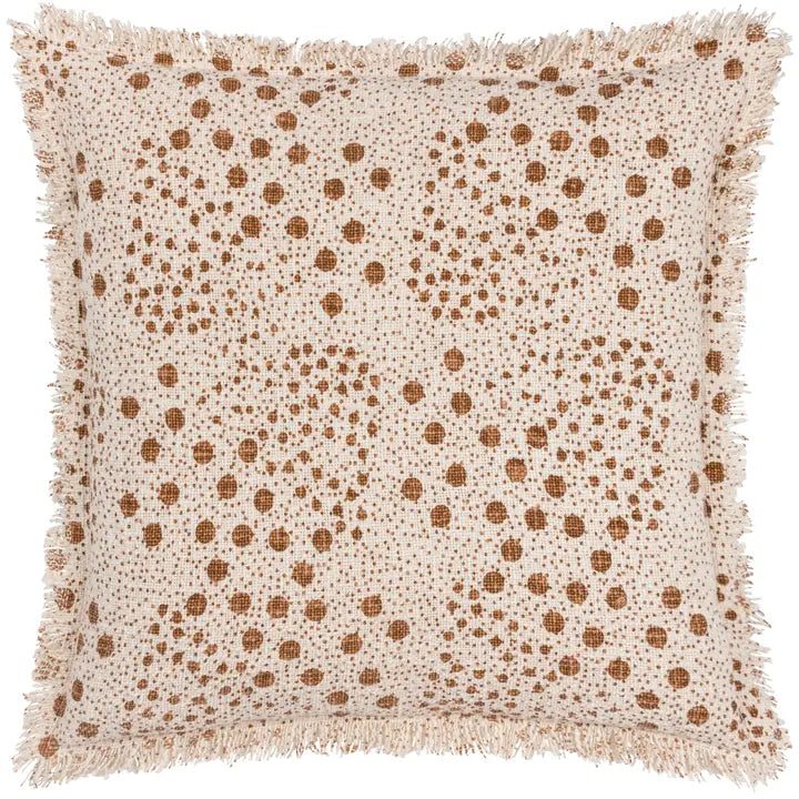 Woven Fringed Cotton Cushion in Yolk | Luxury Home Décor