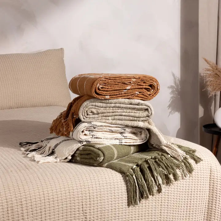 Rust Gingham Throw | Luxury Home Décor