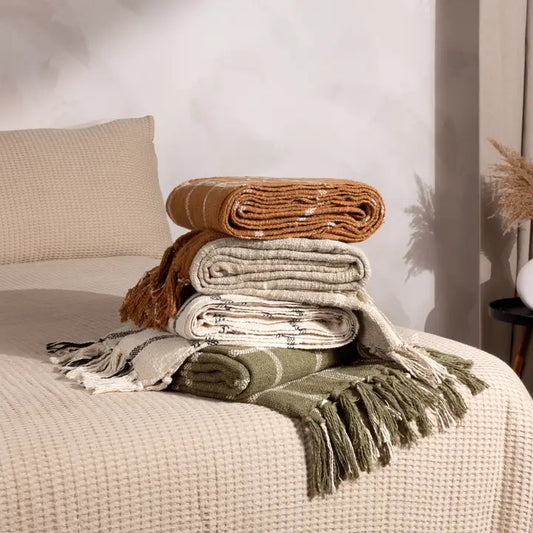 Neutral Gingham Throw | Luxury Home Décor