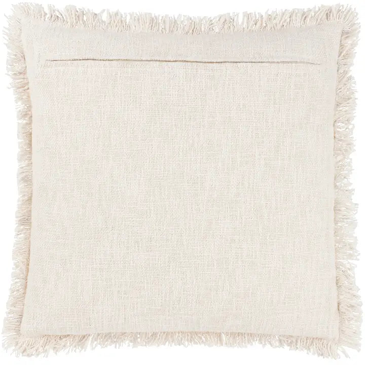 Woven Fringed Cotton Cushion in Yolk | Luxury Home Décor