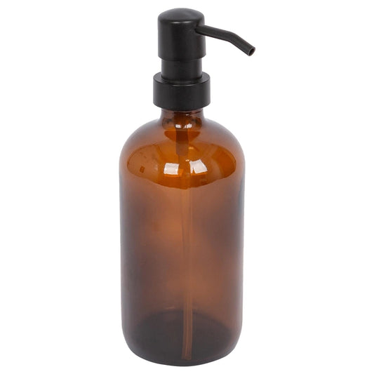 Amber Glass Soap Dispenser | Luxury Home Décor